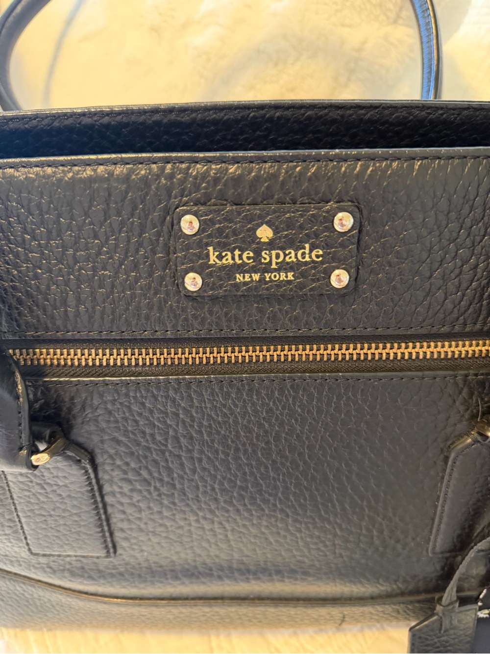 Kate Spade NWOT Bay St Oden Black Pebbled Leather Tote - Picture 3 of 12
